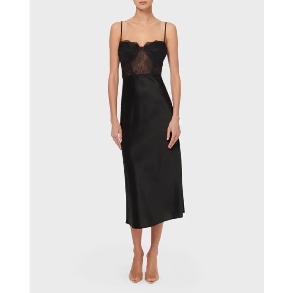 😍 Nordstrom!! Black Lace-Detail Slip Dress - Brand
